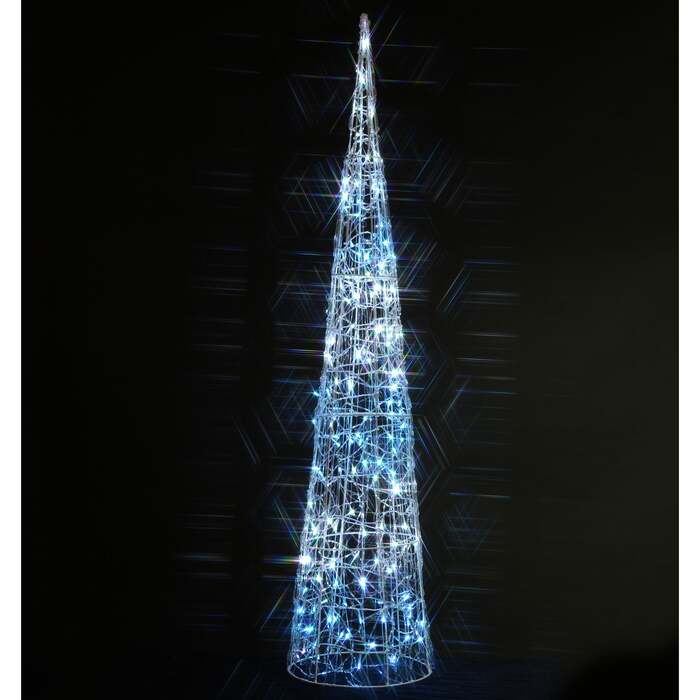 Noma 1. 5M 160 LED White and Ice Blue Spun Acrylic Twinkling Cone