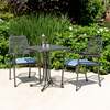 Alexander Rose Portofino Bistro 2 Seater Armchair Square Set, With Blue Cushions