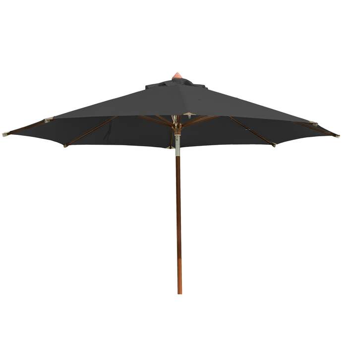 Alexander Rose 3. 5m Hardwood Luxury Round Garden Parasol - Charcoal