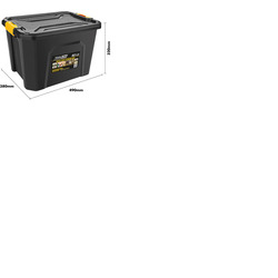 Heavy Duty Polypropylene Storage Box with Clip on Lid - 40 Litre