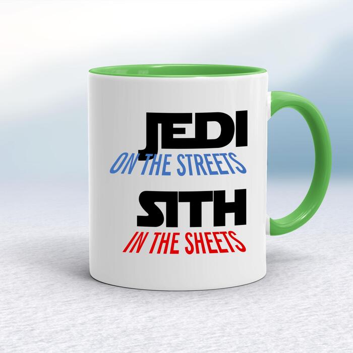 Jedi On the Streets Mug - White/Green, 10oz