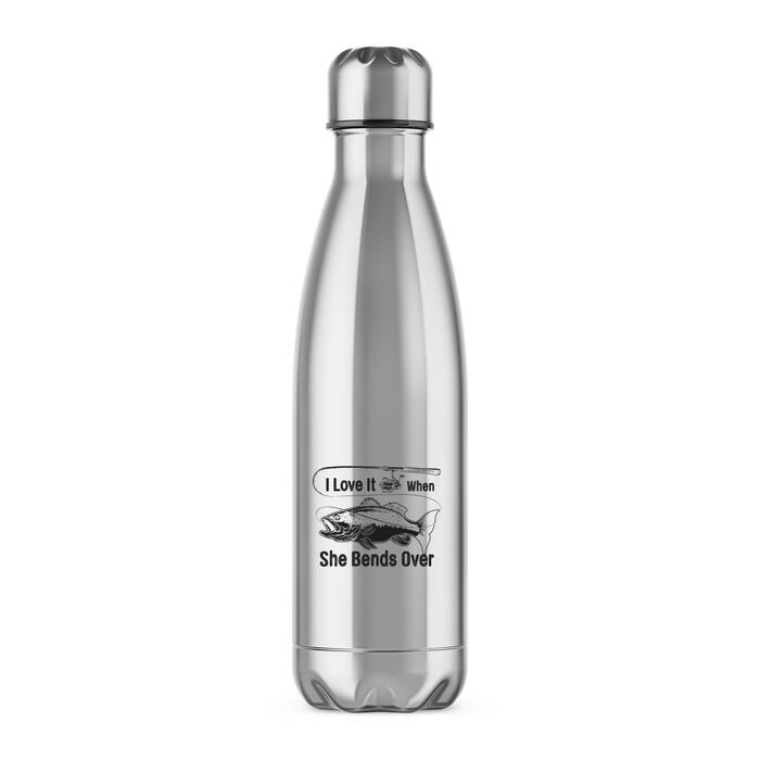 I Love It When She Bends Over Water Bottle - Silver, One