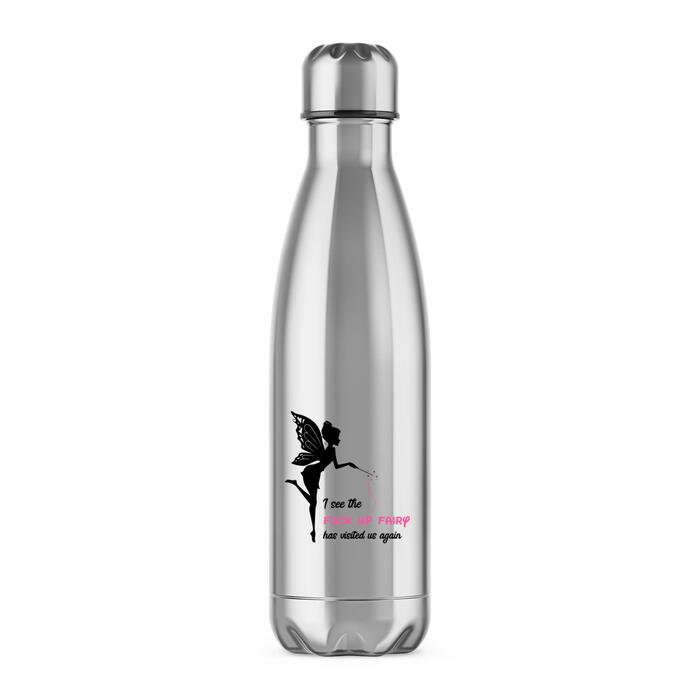 The Fuck Up Fairy Water Bottle - Silver, One