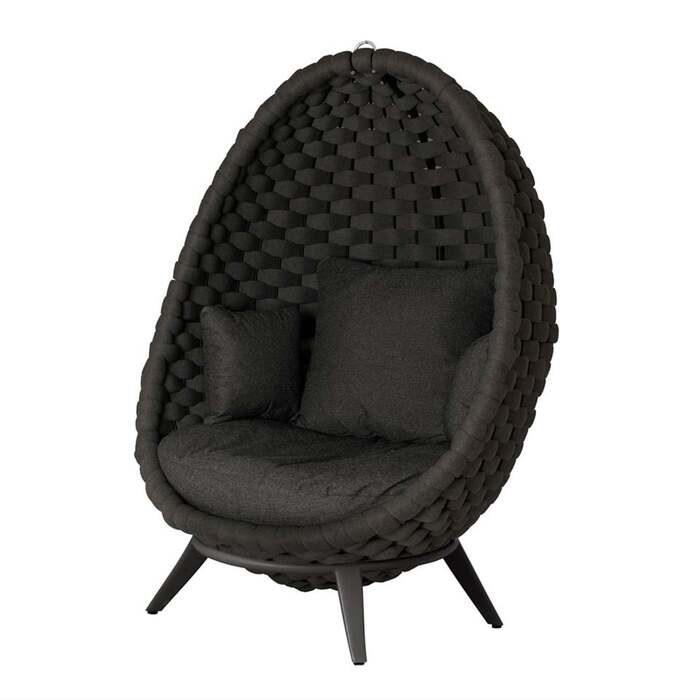 Alexander Rose Cordial Luxe Dark Grey Lucy Chair with Base, Niebla