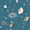 My Kingdom Around the Campfire Blue Wallpaper Muriva L31311