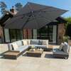 Bracken Outdoors Grey 3m x 3m Square Cantilever Parasol With Solar LED Lights & FREE Base