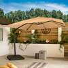 Bracken Outdoors Napoli Sand 3m x 3m Square Cantilever Parasol With LED Lights