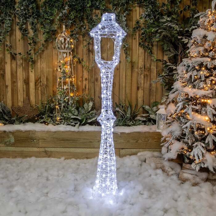 1. 5M Soft Acrylic Light Up Christmas Lamp Post with 170 White/Warm White Twinkling LEDs