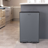60L Double Compartment Grey Kitchen Bin