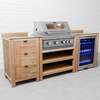 Draco Grills Teak 4 Burner Outdoor Kitchen with Modular Triple Drawer Unit and Single Fridge, End of February 2026