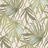 Paradise Palm Leaf Textured Heavyweight Vinyl Wallpaper Green / Cream Rasch 539561