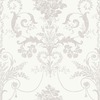 Laura Ashley Josette Damask Wallpaper Dove Grey / White 113385