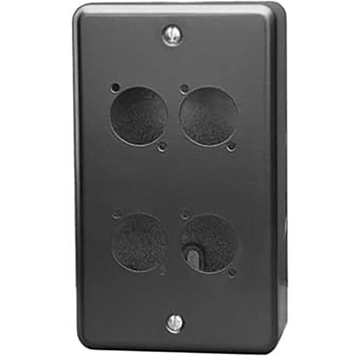 Double Gang Plate and Box for D Series Connectors - 4 Way Vertical