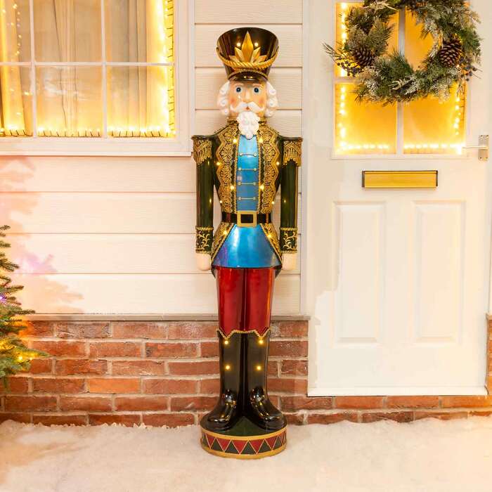 5ft Large Traditional Christmas Nutcracker Soldier with LED Lights