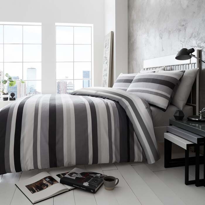 Polycotton Monochrome Stripe