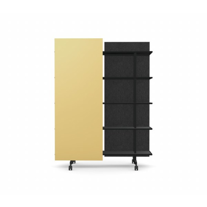 A08 Mobile Shelving Unit with Glass Writing Board