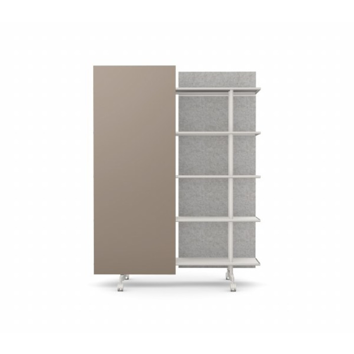 A08 Mobile Shelving Unit with Glass Writing Board