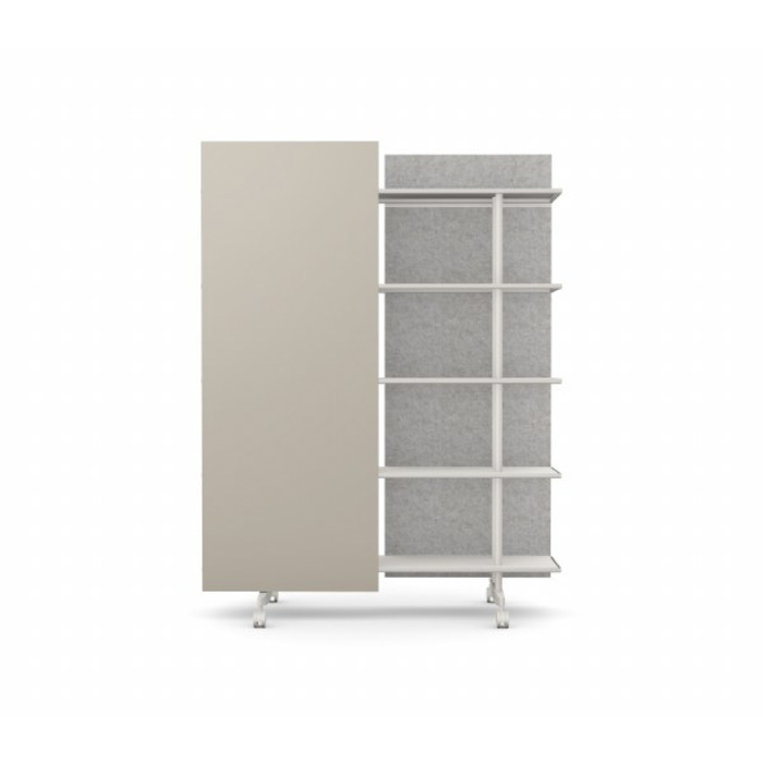A08 Mobile Shelving Unit with Glass Writing Board