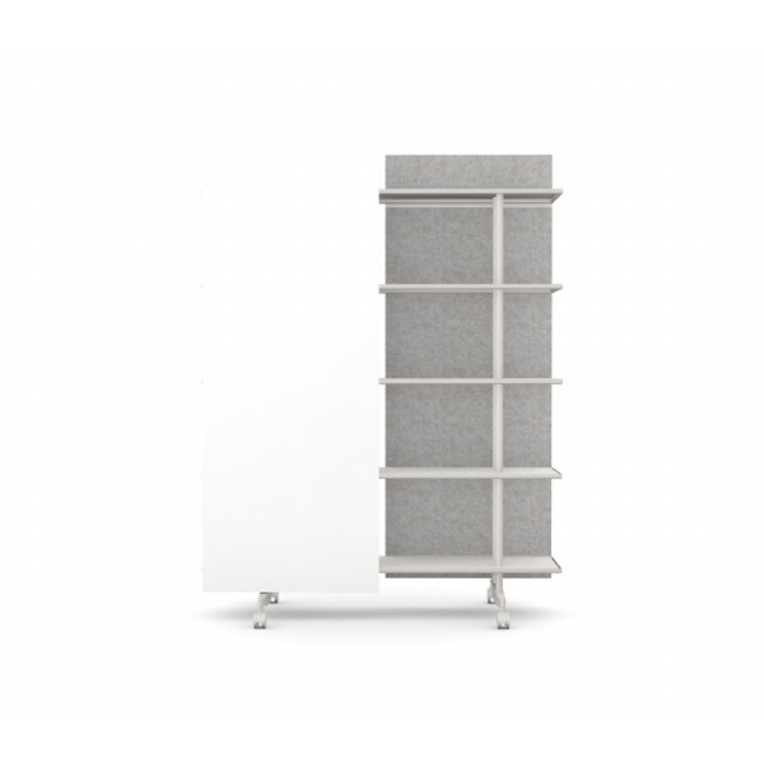 A08 Mobile Shelving Unit with Glass Writing Board
