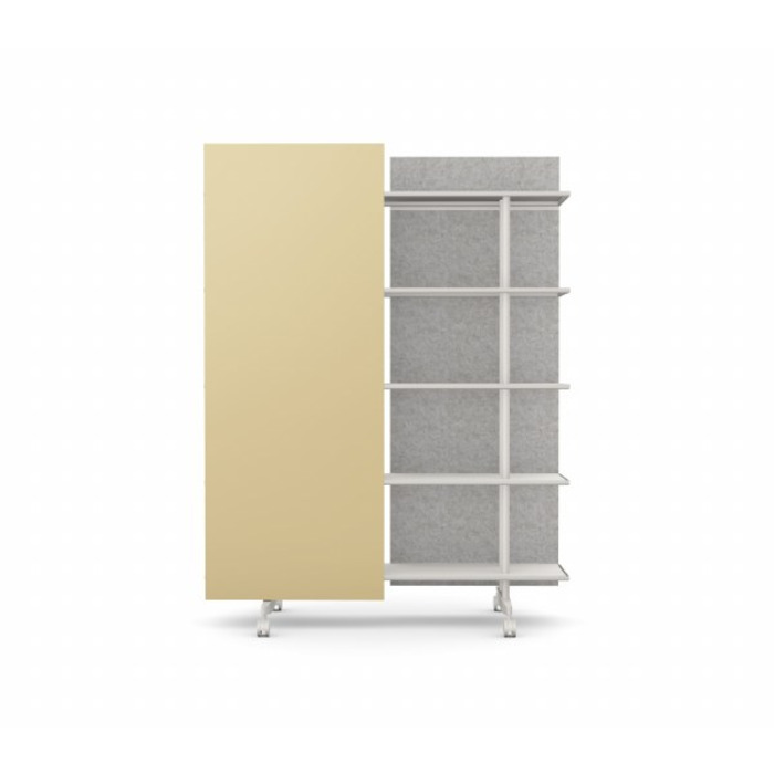 A08 Mobile Shelving Unit with Glass Writing Board