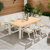 Bracken Outdoors Seattle Teak 6 Seat Rectangular Aluminium Garden Dining Set