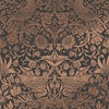 William Morris At Home Strawberry Thief Fibrous Wallpaper Charcoal / Copper 124236