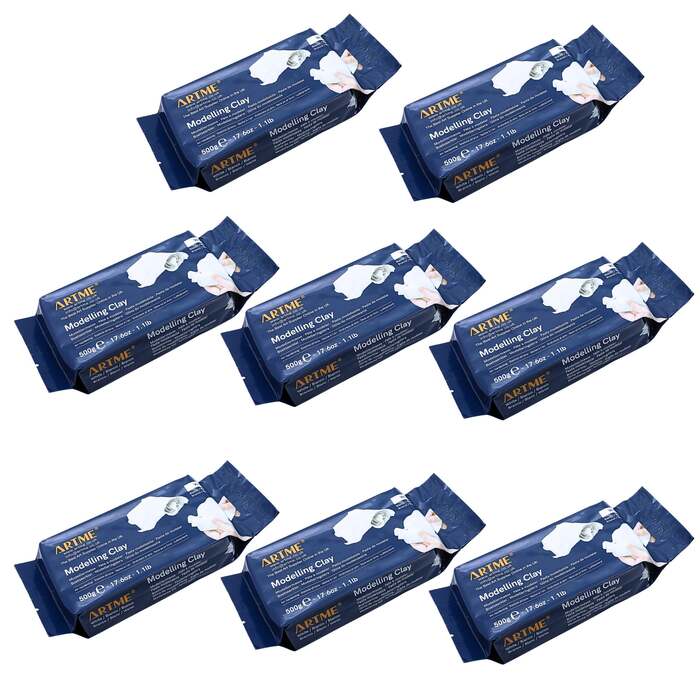 ARTME Modelling Clay White 4000g (500g x 8pk) Air Hardening