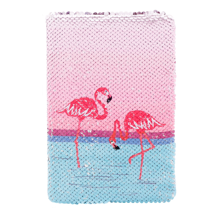 Exerz Reversible Sequin Notebook A5 Size - Flamingo