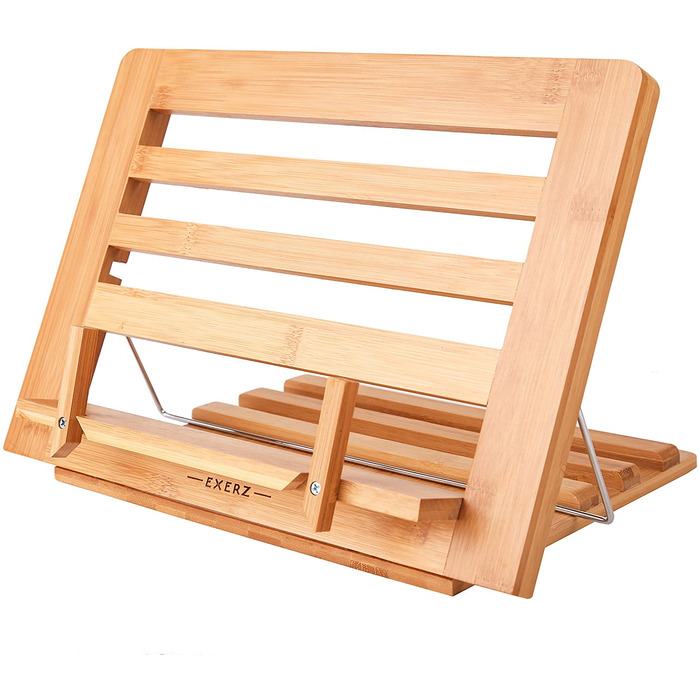Exerz Bamboo Easel Reading Stand - Cookbook Stand - Bamboo