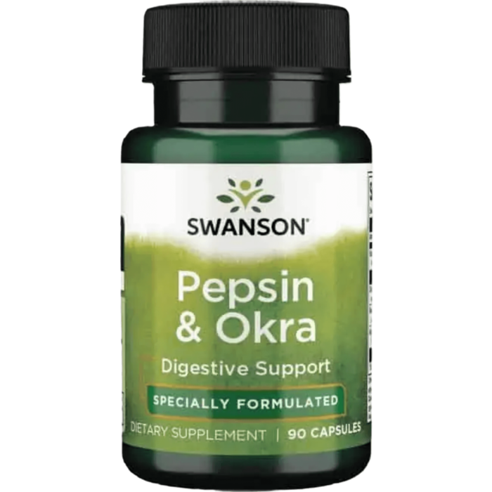 Swanson Premium Pepsin & Okra | 90 Capsules