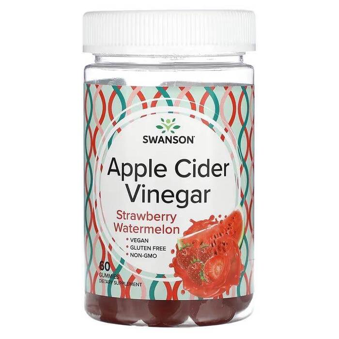 Apple Cider Vinegar Gummies | Vegan |Strawberry-Watermelon |500mg | 60 Gummies