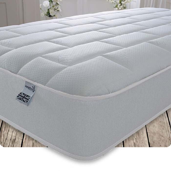 Starlight Beds 7. 25" Deep Luxurious Cool Touch Big Bricks Quilting White Border with Memory Foam and Spring Mattress - 2ft6 Small Single Mattress (75c
