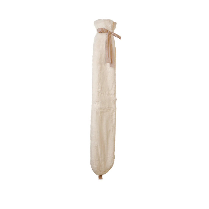 Aroma Home White Faux Fur Long Hot Water Bottle