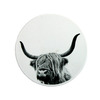 Nick Field Black & White May The Highland Cow Coaster