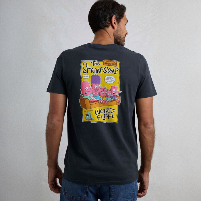 Weird Fish Shrimpsons Organic Cotton Artist T-Shirt Navy 2XL