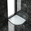 ELEGANT 900X800mm Ultra - Slim Stone Resin Offset Quadrant Right Hand Shower Tray + 90mm Waste