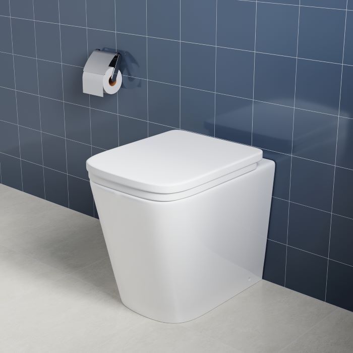 Elegant Modern Back To Wall Pan with Soft Close Seat Square Pan Seat