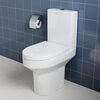 ELEGANT Gloss White Close Coupled Toilet with Soft Close Seat and Ceramic Cisterns D Shape