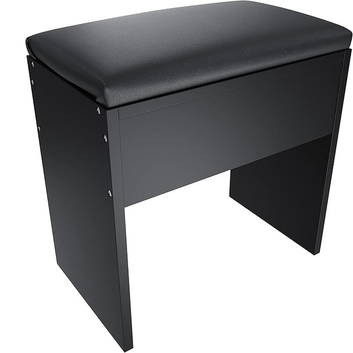 ELEGANT Dressing Table Stool, Black Cushioned Stool Seat