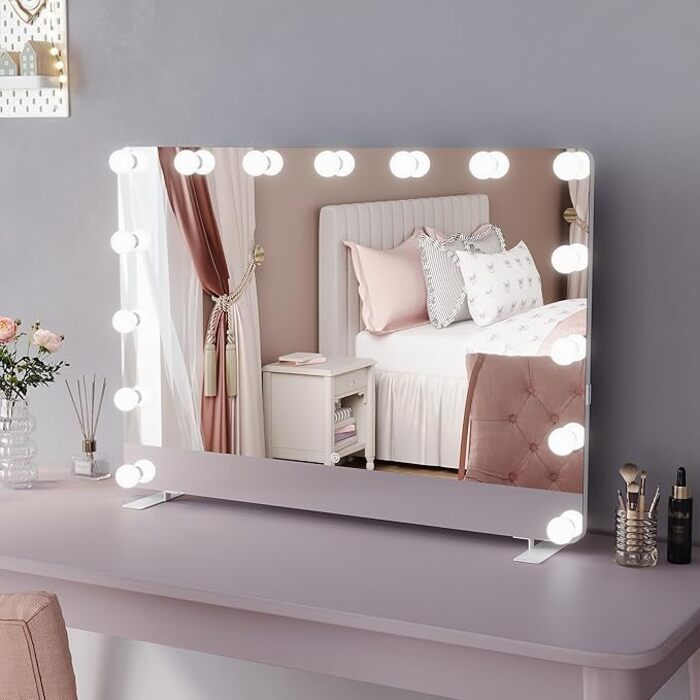 ELEGANT 1000700mm Hollywood Vanity Mirror with Lights and Socket