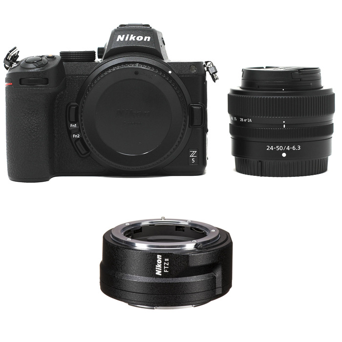 Nikon Z5 Mirrorless Camera with Z 24-50mm f/4-6. 3 Lens with FTZ II Mount Adapter