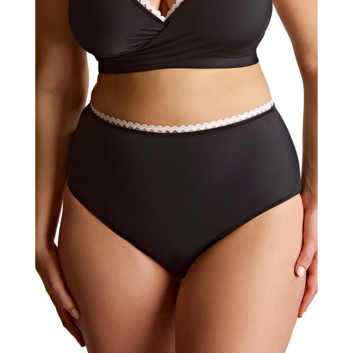 Panache High Waist Bikini Brief - Ric Rac Black - S - 10