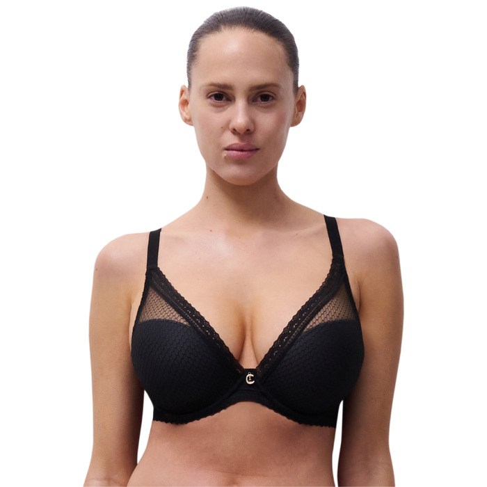 Chantelle Romance Plunge T-Shirt Bra - Black - 30D