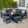 Bracken Outdoors Portland Aluminium Compact Corner Garden Furniture Set with Fire Pit Table, End of February 2026