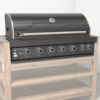 Draco Grills Outdoor Kitchen 6 Burner Build In Deluxe Black Stainless Steel Barbecue with Rear Burner, Early February 2026
