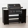Draco Grills Teak Carbon Line 4 Burner Black Stainless Steel BBQ Cabinet with Ceramic Top