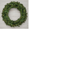 The Christmas Centre Evergreen 36in (90cm) Prelit Christmas Wreath with Warm White Battery Operated LED Lights