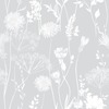 Catherine Lansfield Meadowsweet Floral Wallpaper Grey Muriva 165581