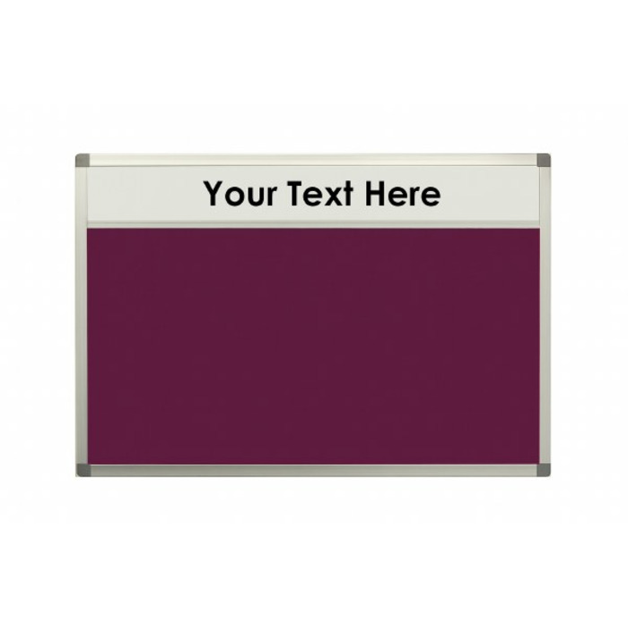Felt Noticeboard with Header and Aluminium Frame