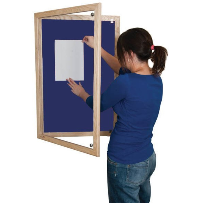 Hardwood Framed Lockable PET Noticeboard